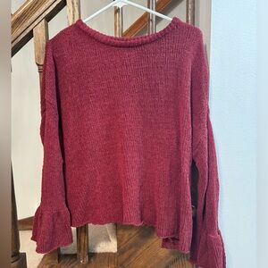 Burgundy knit sweater